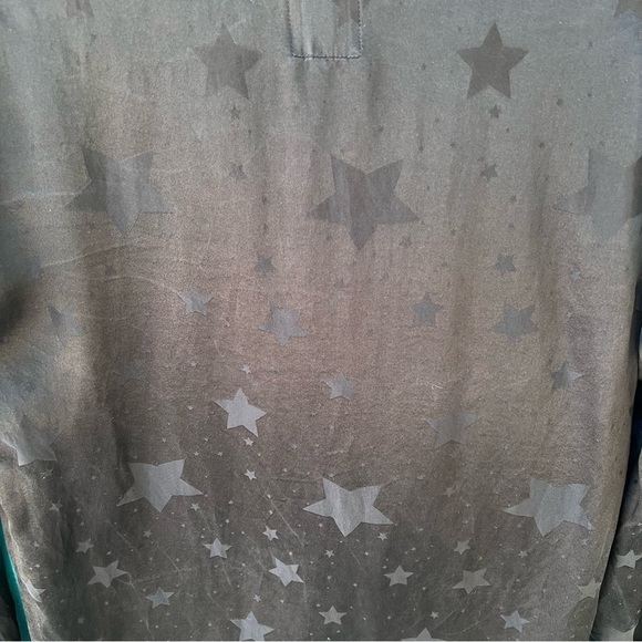 RtA TONE ON TONE BLACK STARS SILK BUTTON DOWN LONG SLEEVE SHIRT - Picture 3 of 8